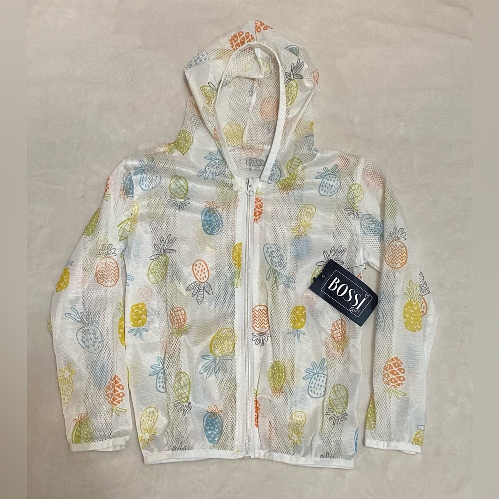 Bossi Swim Cover-Up Girls Whirl Jacket‎ Island Pineapple Youth Small